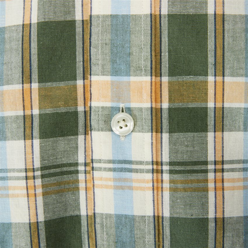 Gant Skjorter REG COTTON LINEN CHECK SHIRT 3240062 PINE GREEN
